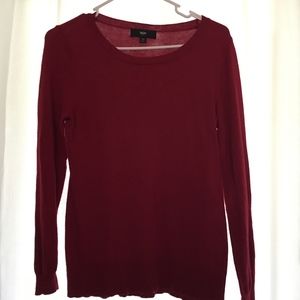 Red Scoop-neck Sweater